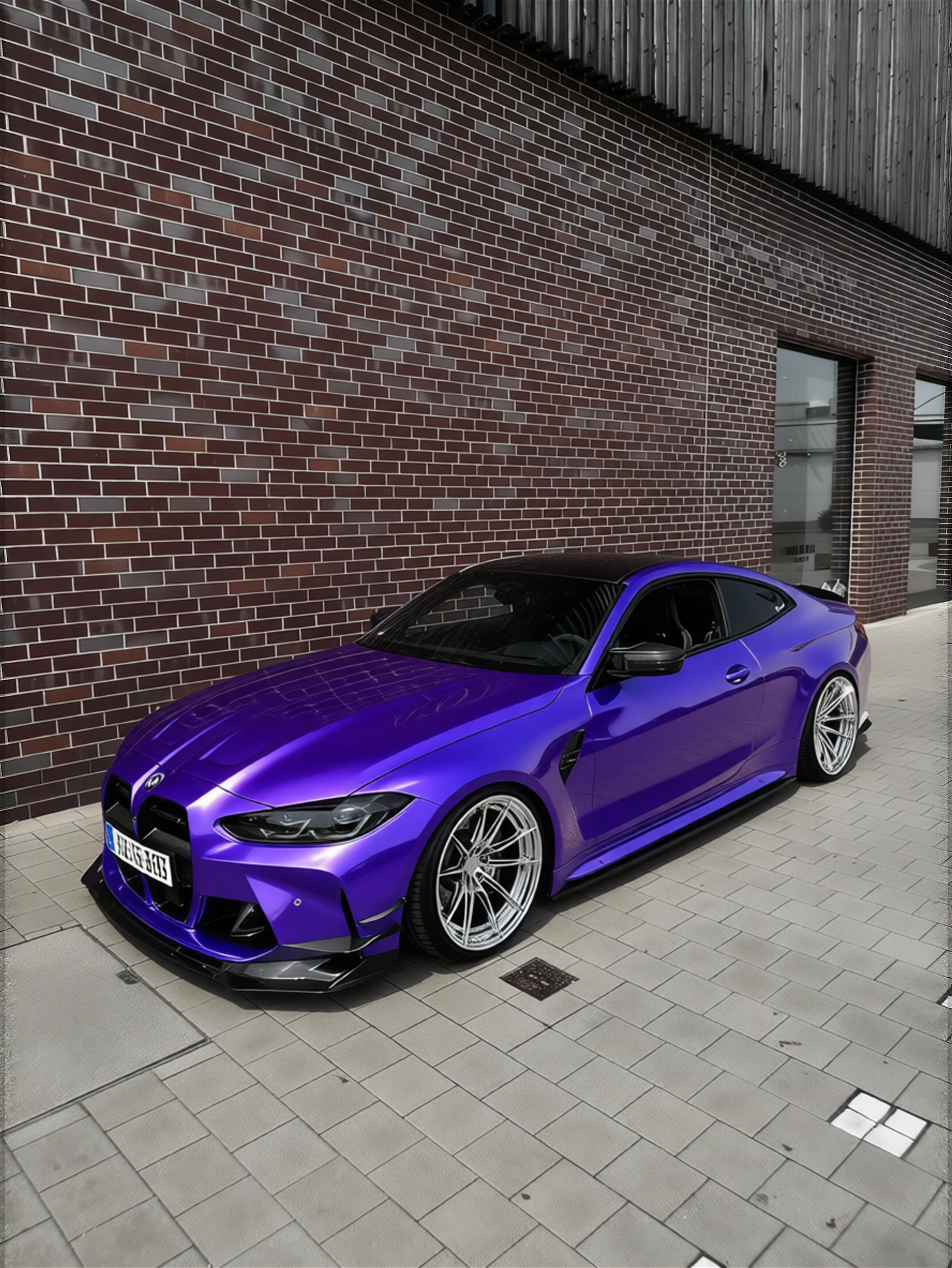 BMW M4 rendered in Midnight Purple gloss wrap