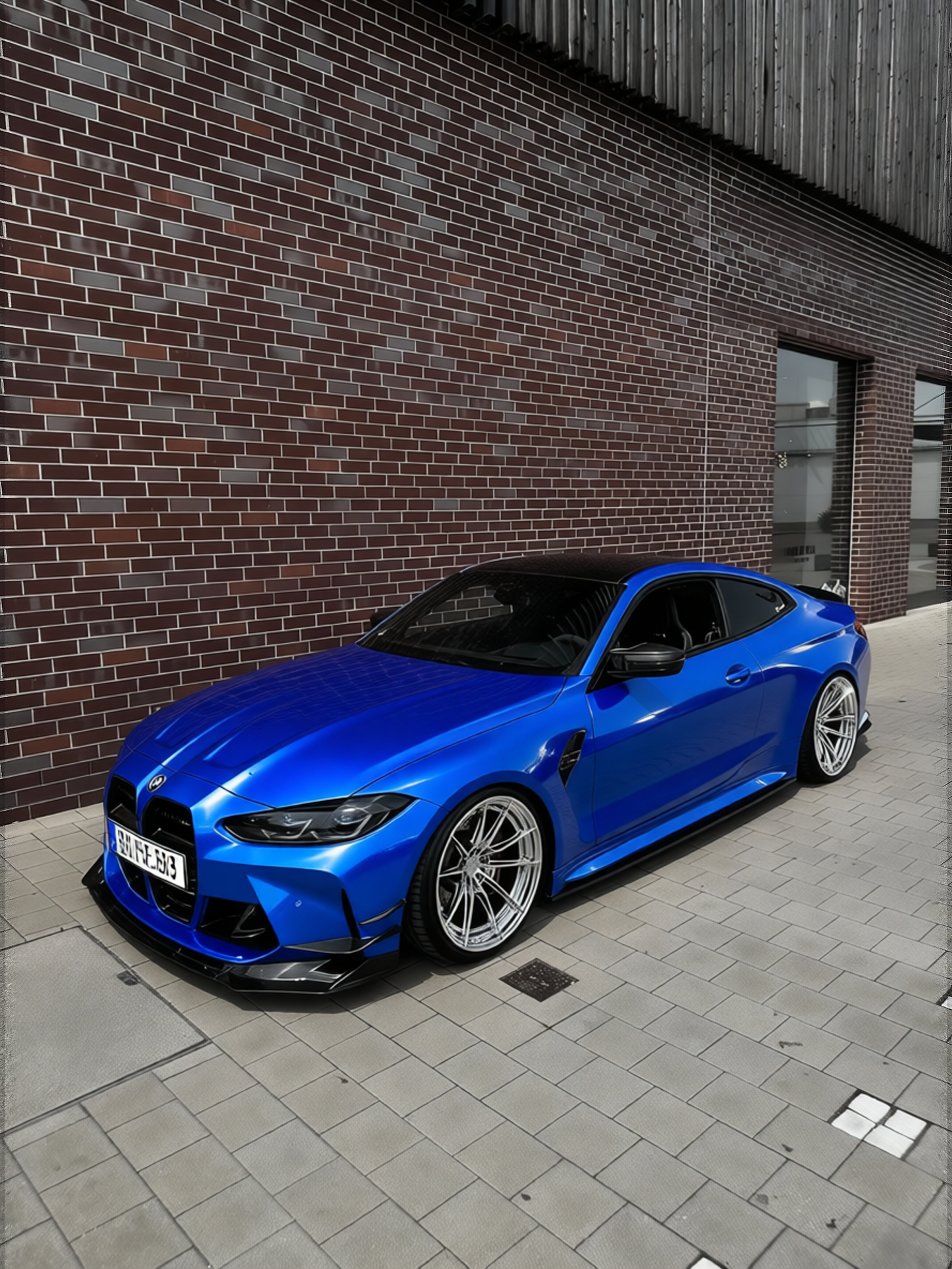 BMW M4 rendered in Royal Blue gloss wrap