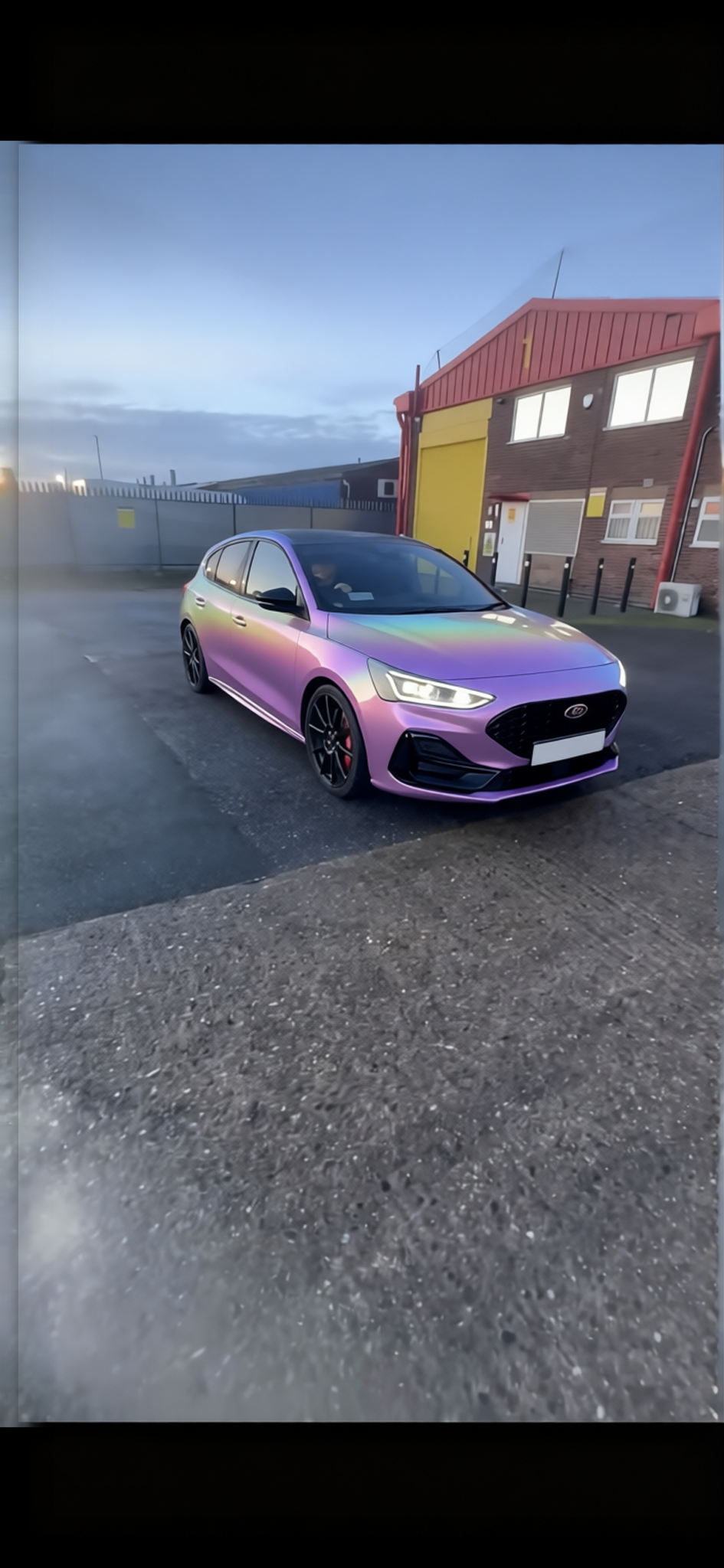 Ford Focus rendered in Violet Haze gloss wrap
