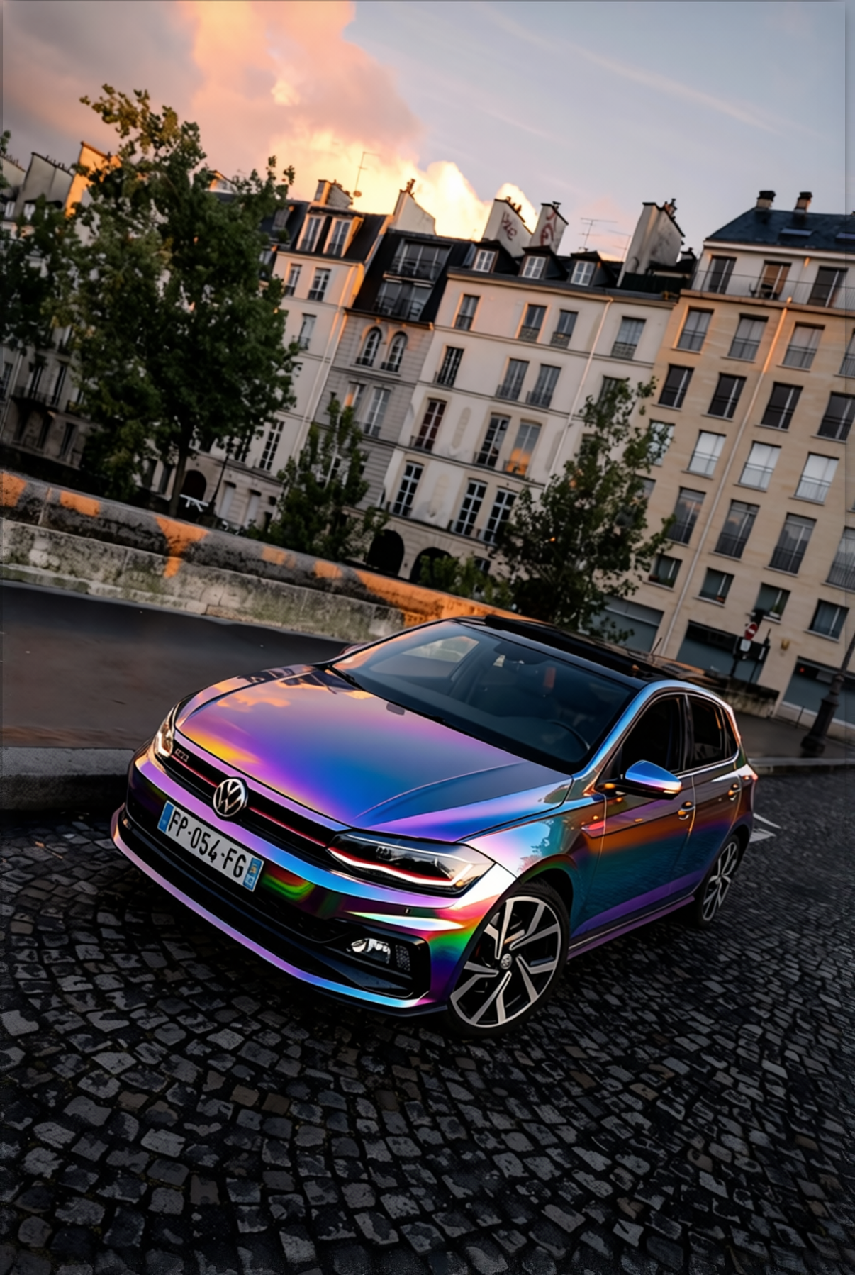 Volkswagen Polo GTI rendered in Super Gloss Spectrum gloss wrap