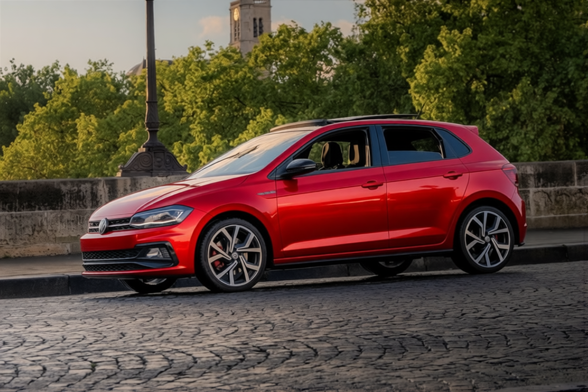 Volkswagen Polo GTI rendered in Gloss Dragon Fire Red gloss wrap