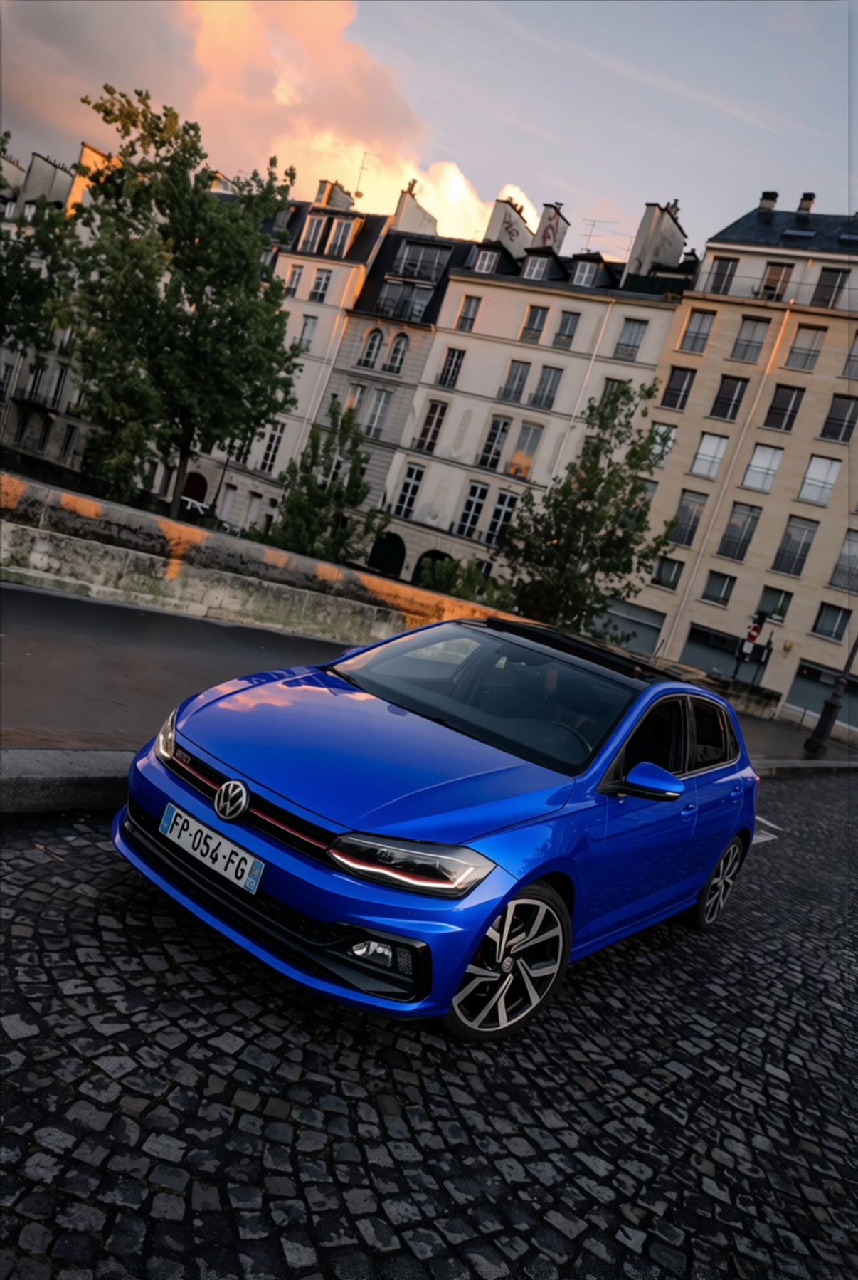 Volkswagen Polo GTI rendered in Royal Blue gloss wrap