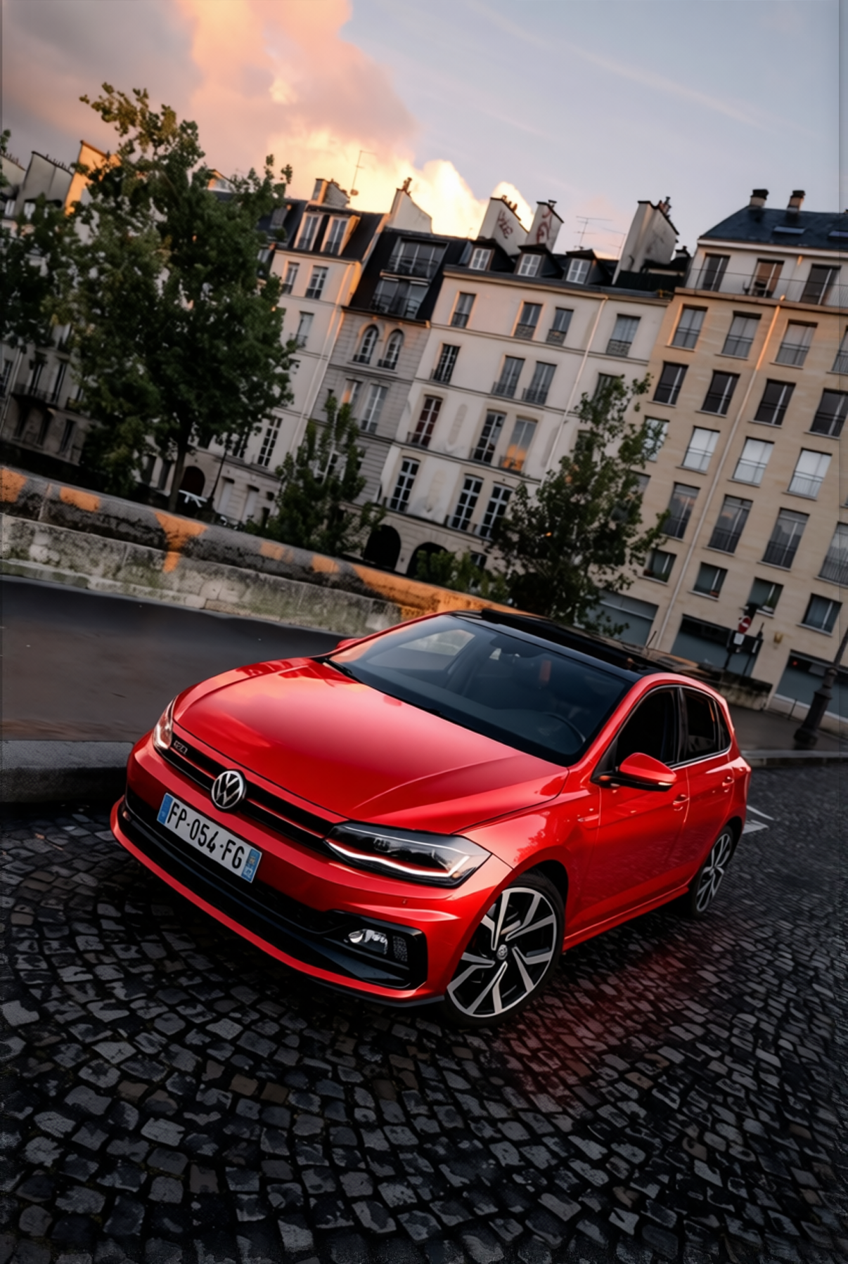 Volkswagen Polo GTI rendered in Gloss Dragon Fire Red gloss wrap