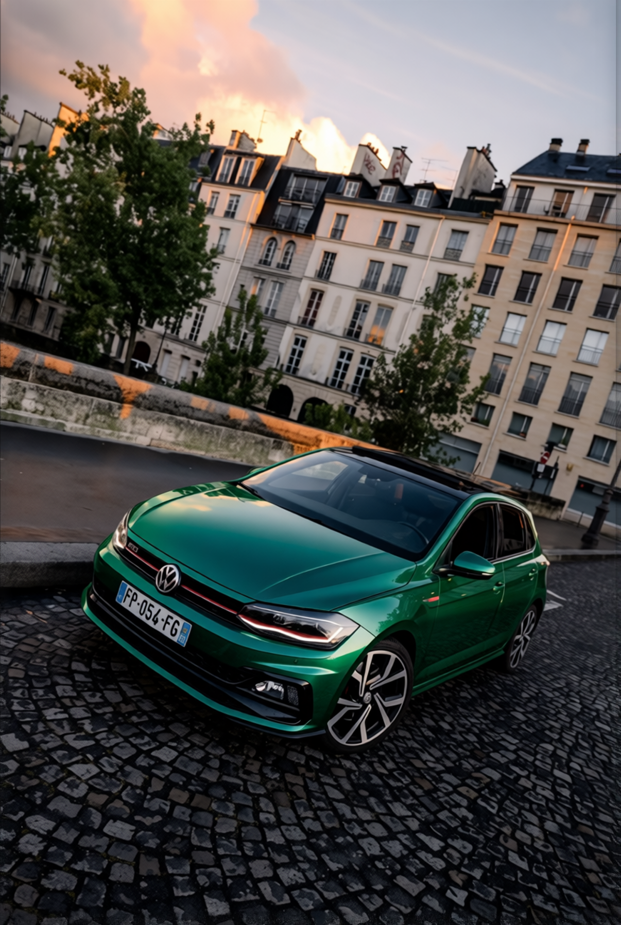 Volkswagen Polo GTI rendered in Super Gloss Era Green gloss wrap