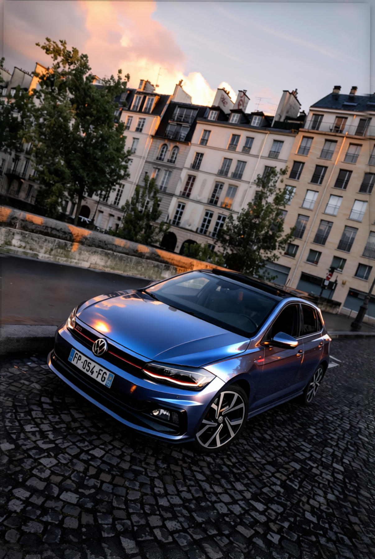 Volkswagen Polo GTI rendered in Frozen Satin Metallic Charcoal Blue gloss wrap