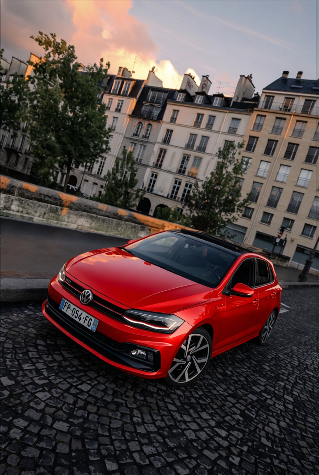 Volkswagen Polo GTI rendered in Gloss Dragon Fire Red gloss wrap