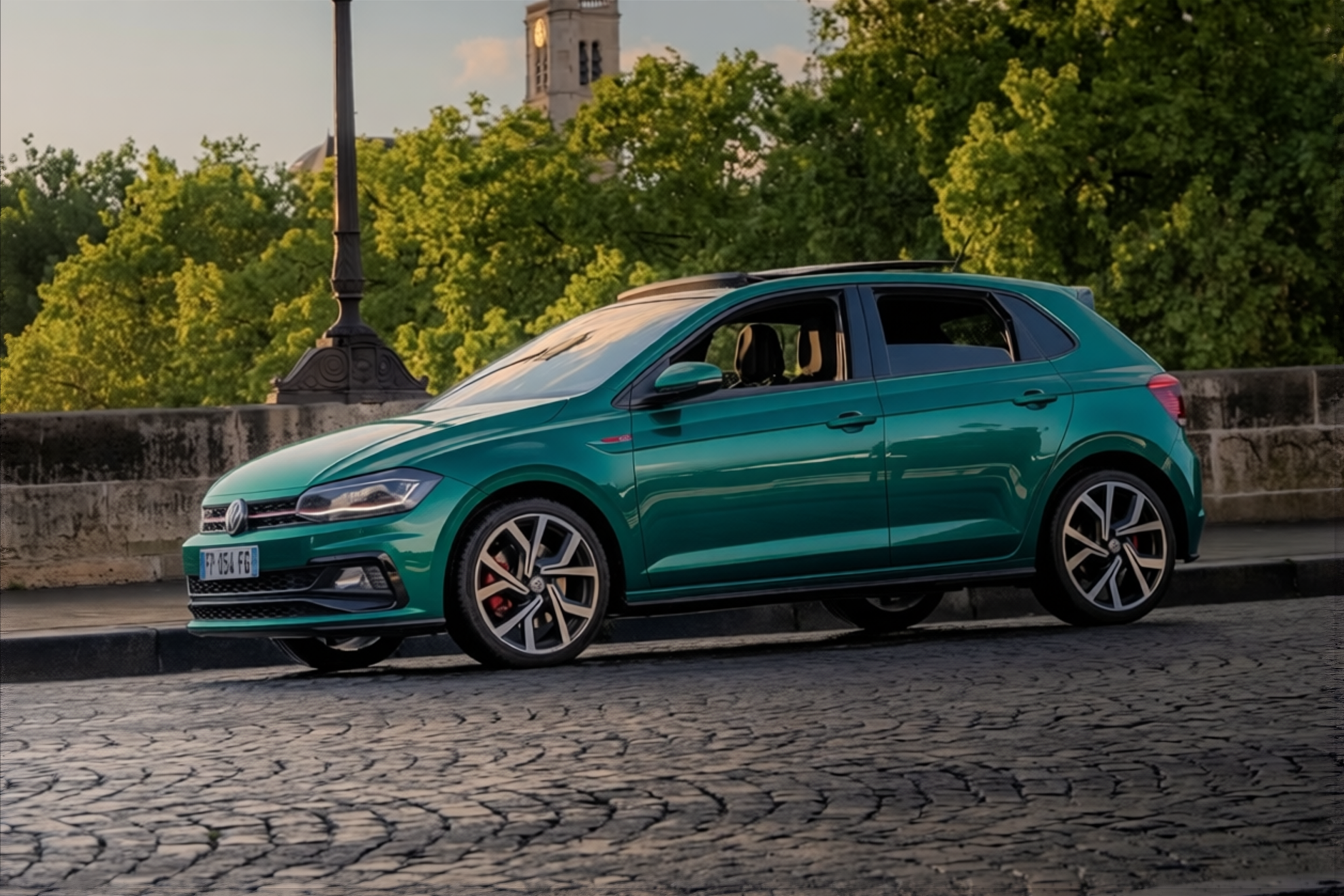 Volkswagen Polo GTI rendered in Super Gloss Era Green gloss wrap